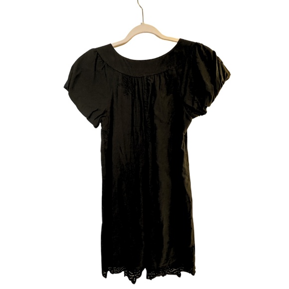 Max Studio 100% Cotton Eyelet Dress - Black - Small - Puff Sleeve - Picture 3 of 3
